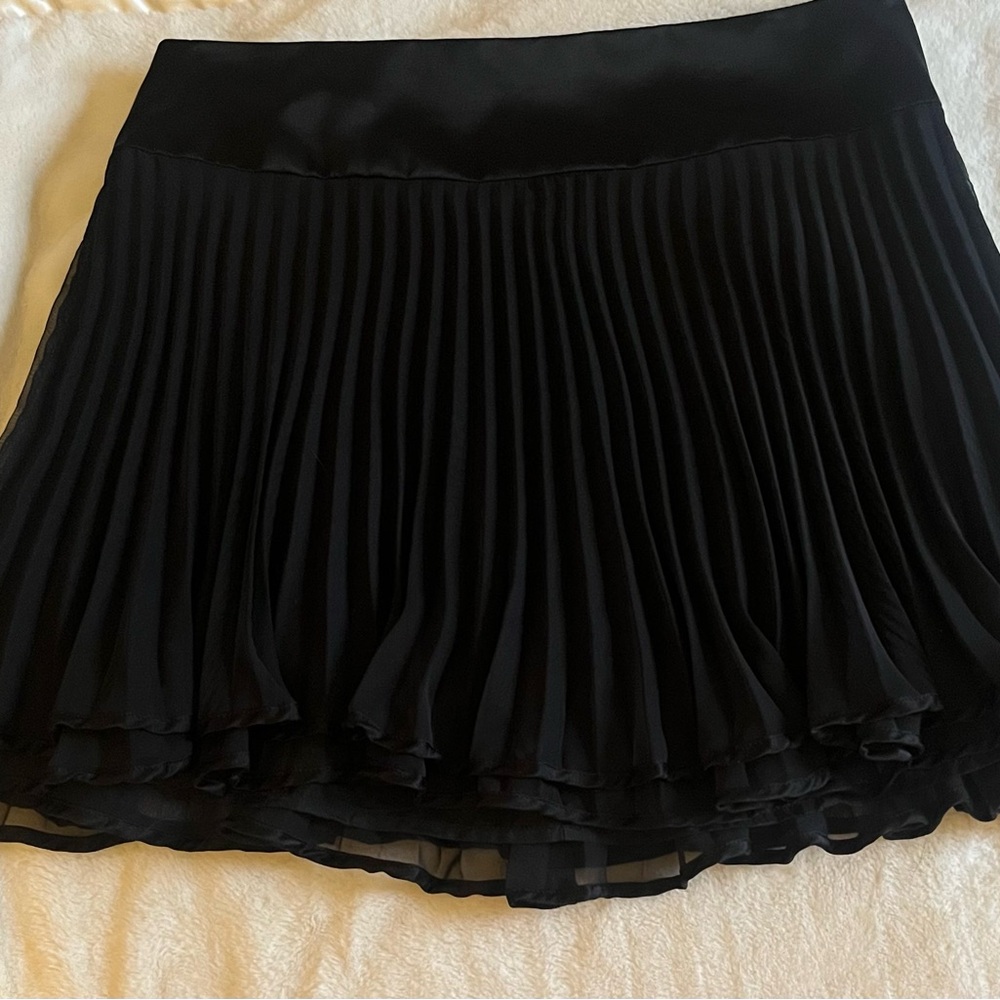 Nanette Lepore Black Pleated Chiffon Mini Skirt
